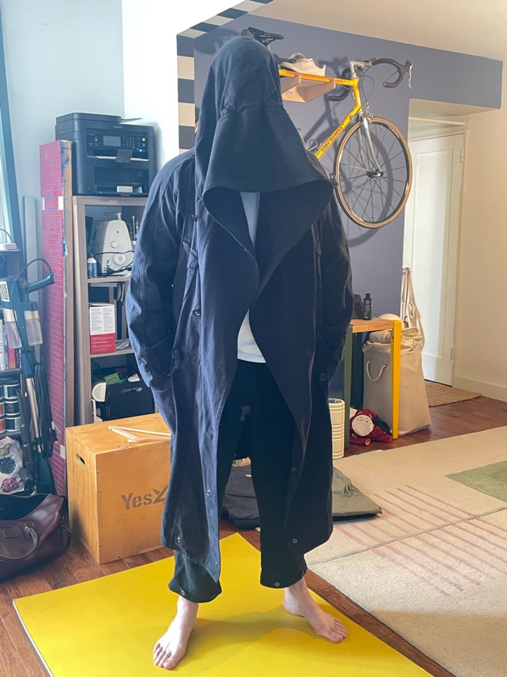 Kapital Hooded Black Ring Coat